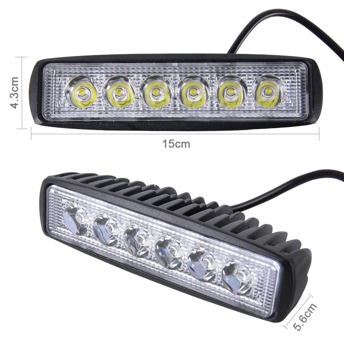 18W | 1500Lm | 6500K | 30° Adjustable Spot | DC 10-30V | Waterproof Vehicle Work Light | Car Boat Marine Emergency LED | 6 Intense Wafer LEDs | White