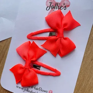 2.5inch Classic Snap Clips Pair - Neon Orange