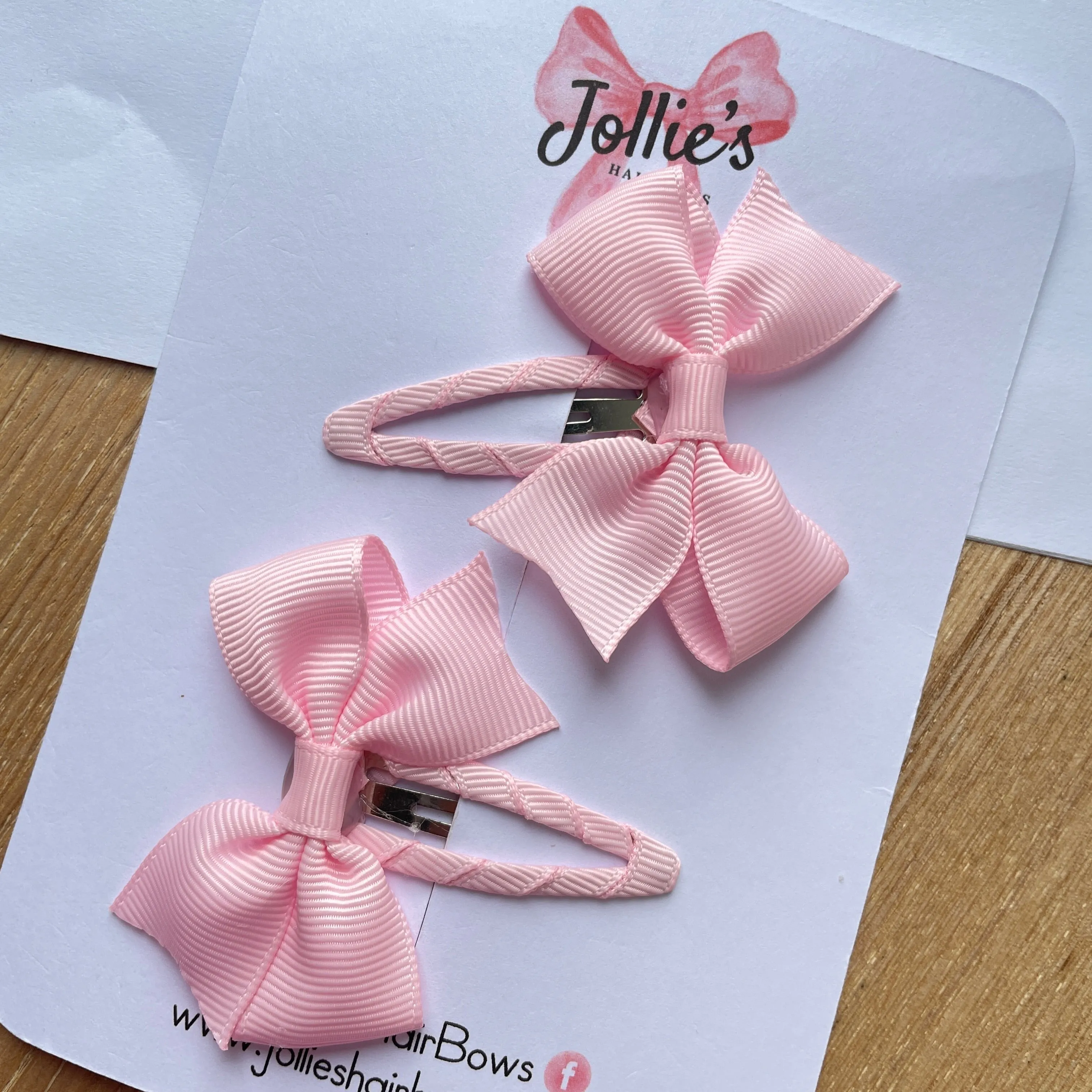 2.5inch Snap Clips Set - Pearl Pink