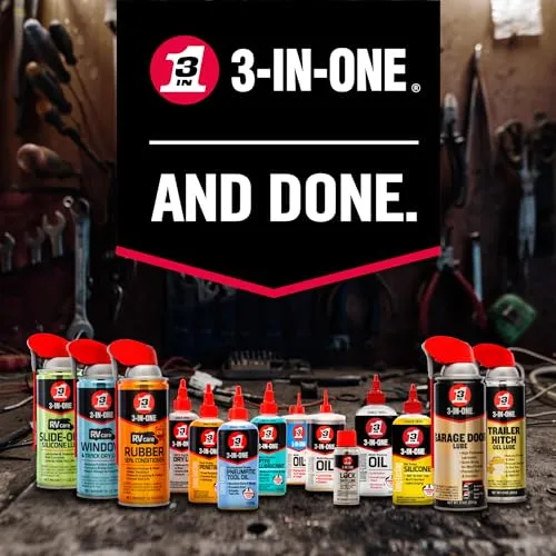 3-IN-ONE Professional Garage Door Lubricant with SMART STRAW SPRAYS 2 WAYS, 11 OZ & WD40 Company 120084 3 In 1 Rv Silicone Slide Out Lube Spray 11 Oz