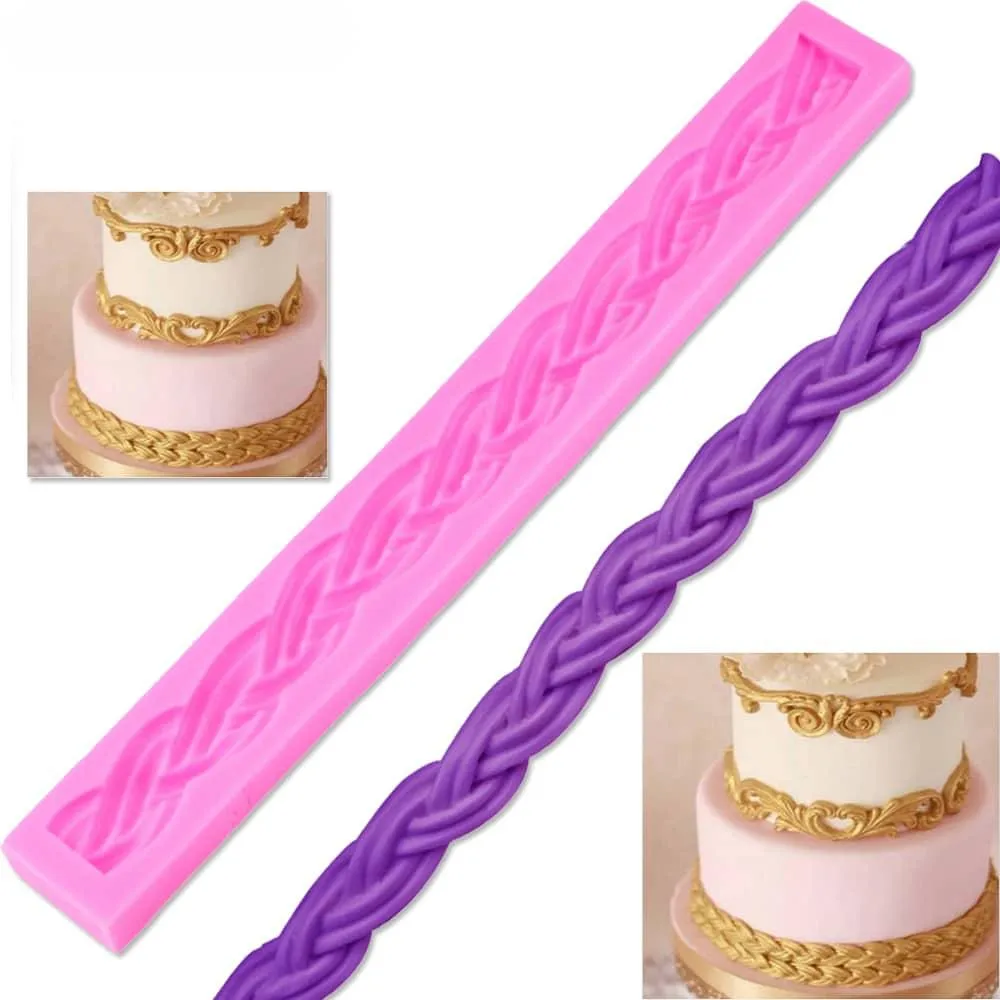 3D Long Rope Shaped Cake Mold