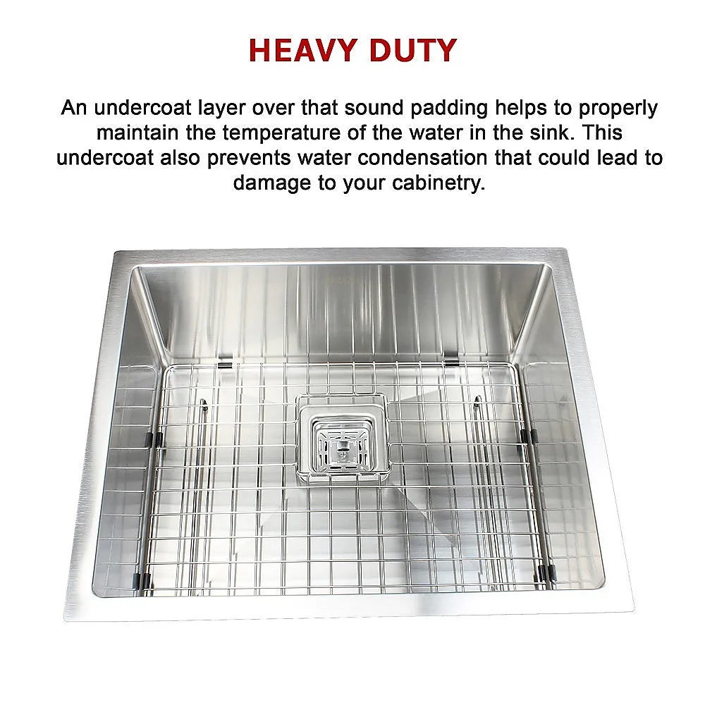 430x455mm Handmade 1.5mm Stainless Steel Undermount / Topmount Kitchen Sink | Square Waste