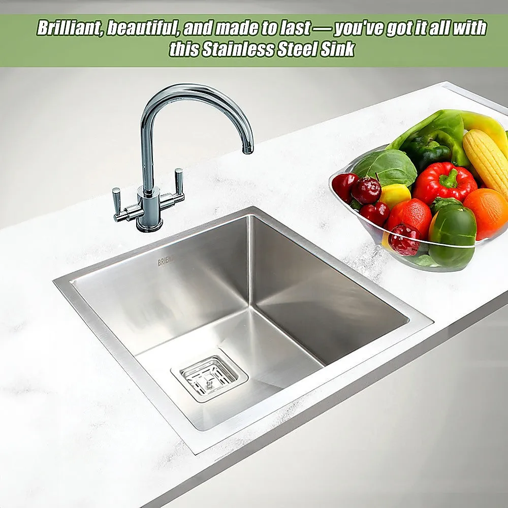 430x455mm Handmade 1.5mm Stainless Steel Undermount / Topmount Kitchen Sink | Square Waste