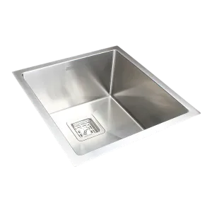 430x455mm Handmade 1.5mm Stainless Steel Undermount / Topmount Kitchen Sink | Square Waste