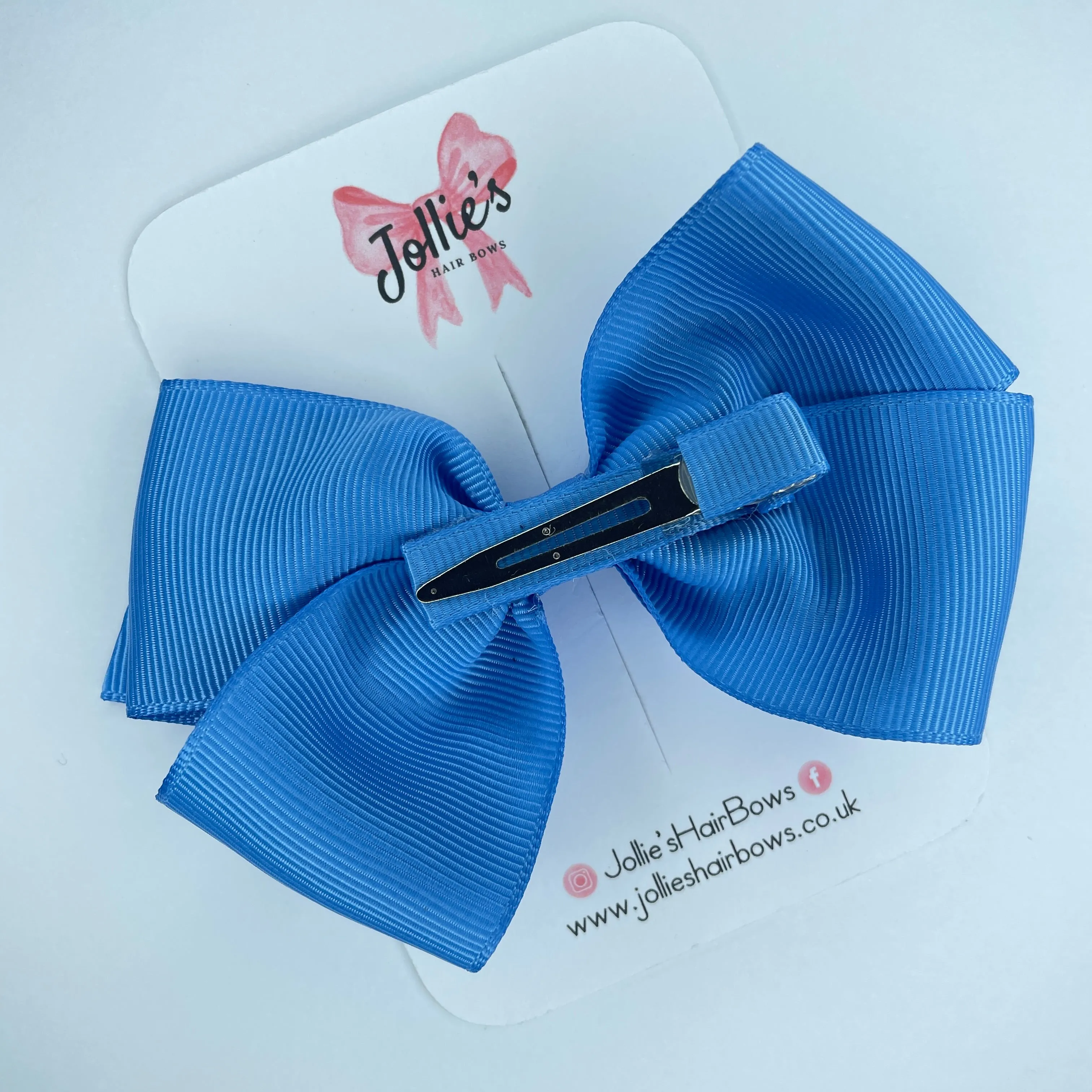4inch Bow with Clip - Capri Blue
