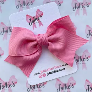 4inch Ribbon Bow with Clip - Wild Rose