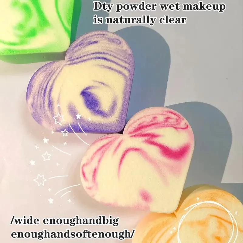4pcs Makeup Sponge Soft High Elasticity Wet And Dry Use Powder Saving Blenders For Liquid Cream Foundation And Powder Multicolor