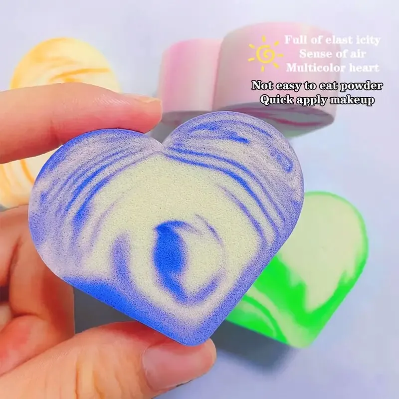 4pcs Makeup Sponge Soft High Elasticity Wet And Dry Use Powder Saving Blenders For Liquid Cream Foundation And Powder Multicolor