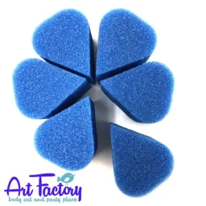 Art Factory | High Density Face Painting Sponges - Blue Petal (6 pieces)