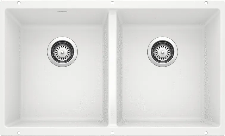 BLANCO - PRECIS U 2 BOWL UNDERMOUNT SILGRANIT SINK - CINDER