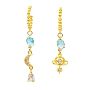 Blue Eclipse Drop Earrings