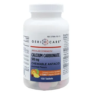 Calcium Antacids Chewable Tablets with Assorted Fruit Flavors 150 count
