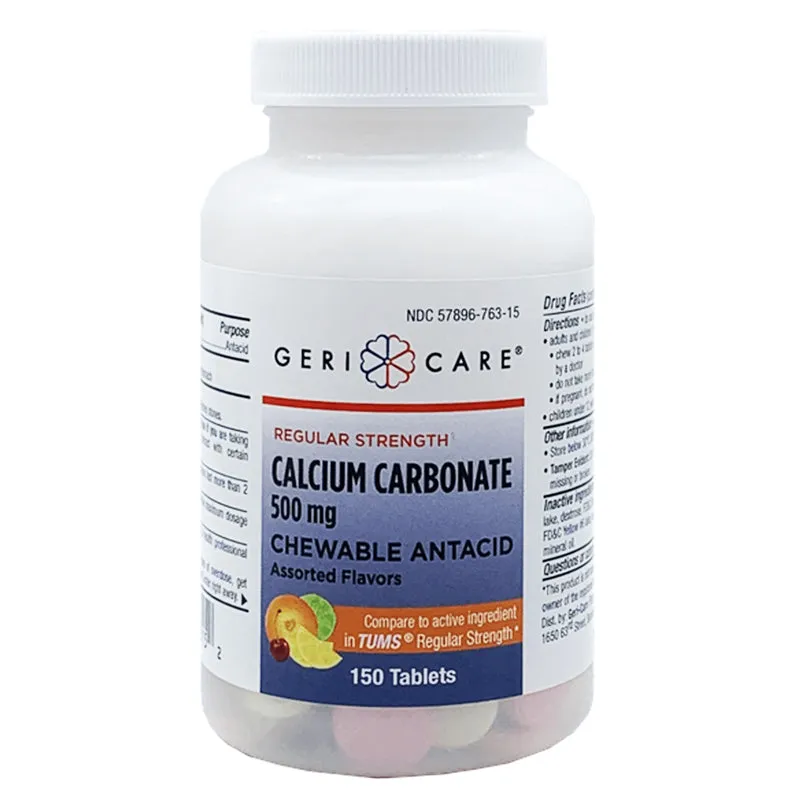 Calcium Antacids Chewable Tablets with Assorted Fruit Flavors 150 count