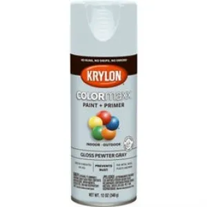 COLORmaxx Spray Paint   Primer, Gloss Pewter Gray, 12-oz.