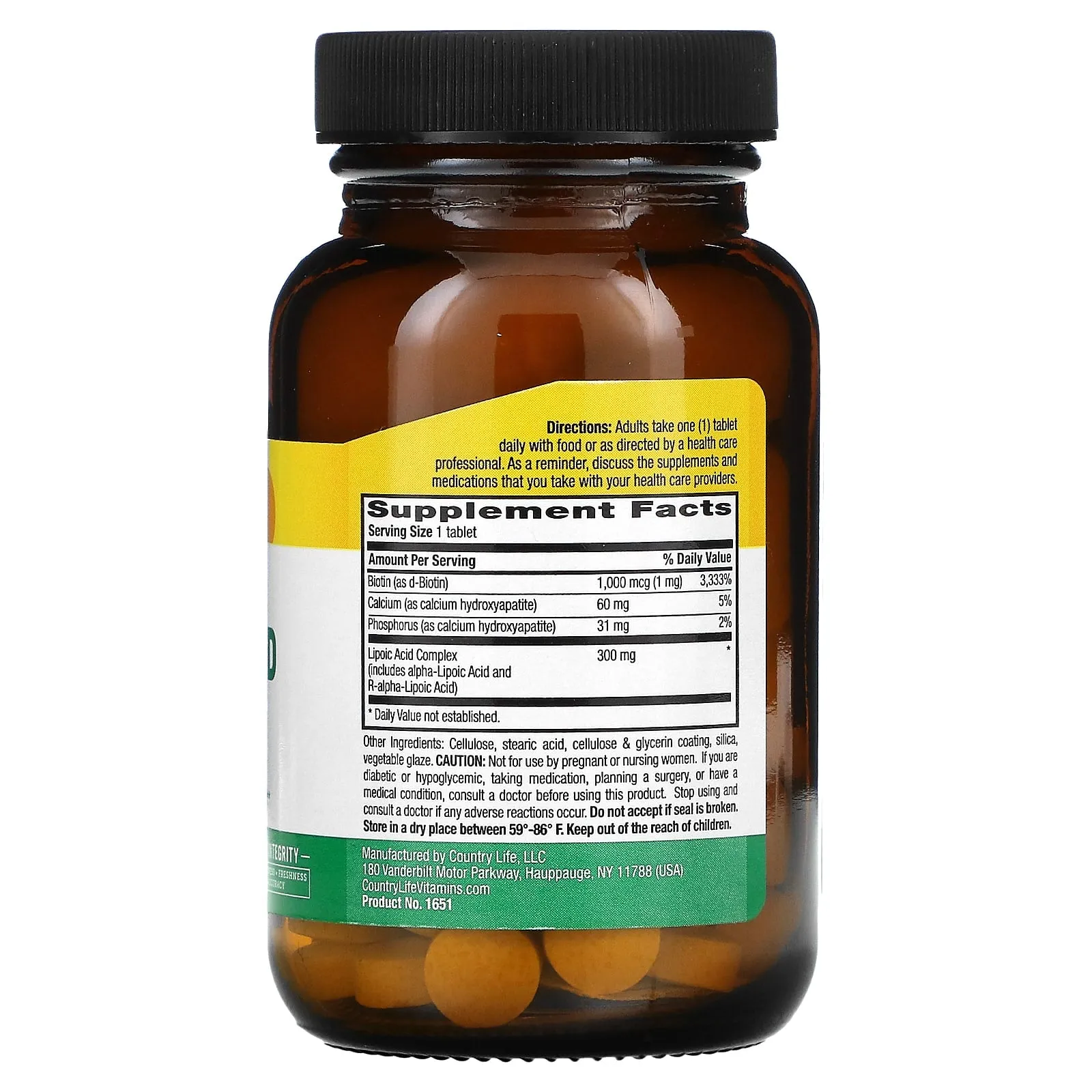 Country Life, Active Lipoic, 60 Tablets