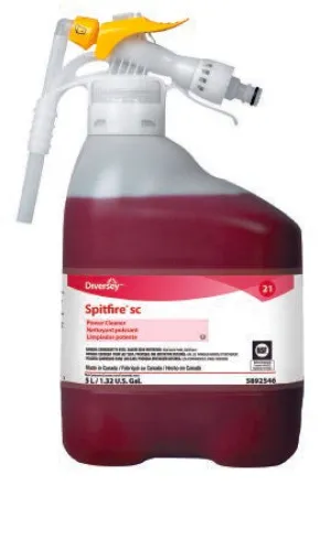 Diversey™ Spitfire® SC Surface Cleaner Alcohol Based RTD® Dispensing System Liquid Concentrate 5 Liter Bottle Pine Scent NonSterile - Lagasse  Mfr# DVS95892546