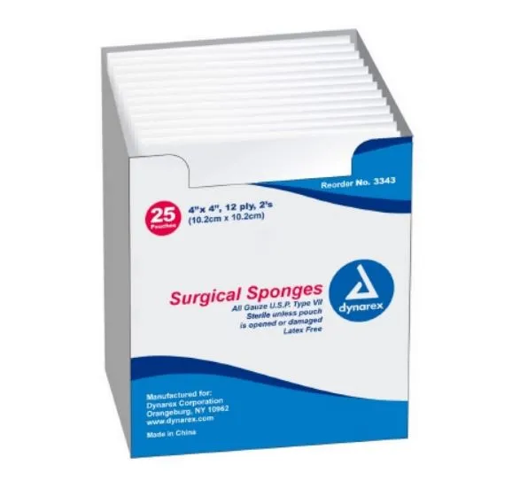 Dynarex 3343 Surgical Gauze Sponge, Box of 50