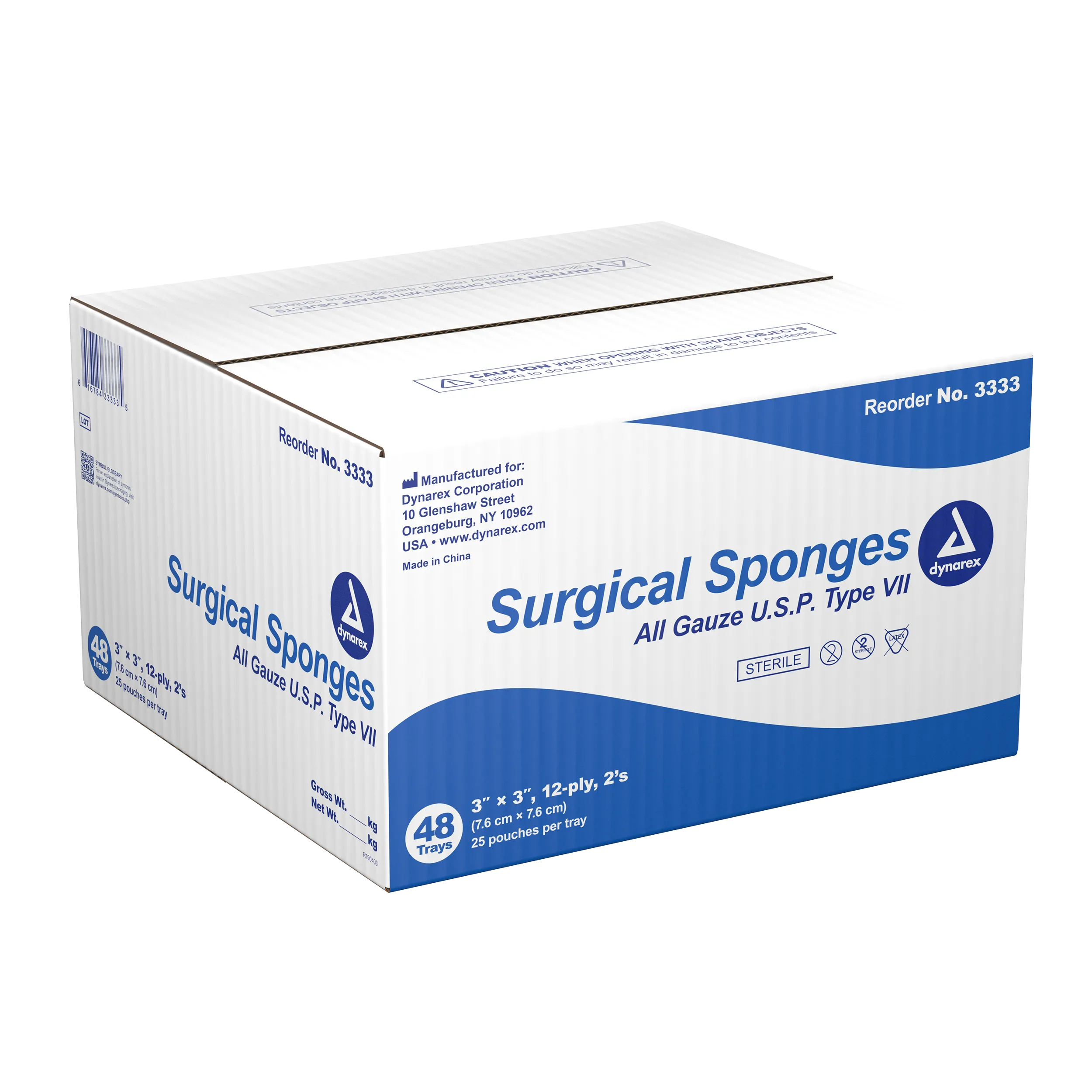 Dynarex - Surgical Gauze Sponge Sterile 2's 3"x 3" 12 Ply