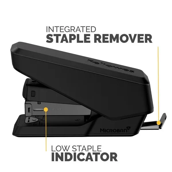 Fellowes Lx840 Half Strip Easy Press Stapler Black