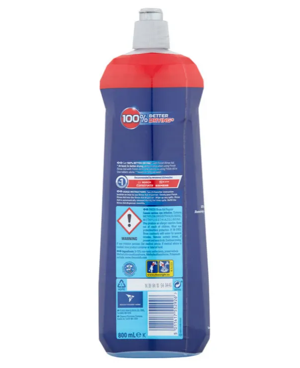 Finish Rinse Aid for Shinier and Drier Dishes Original Pack of 2 x 800ml