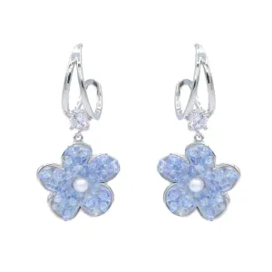 Flower Pearl Hoops