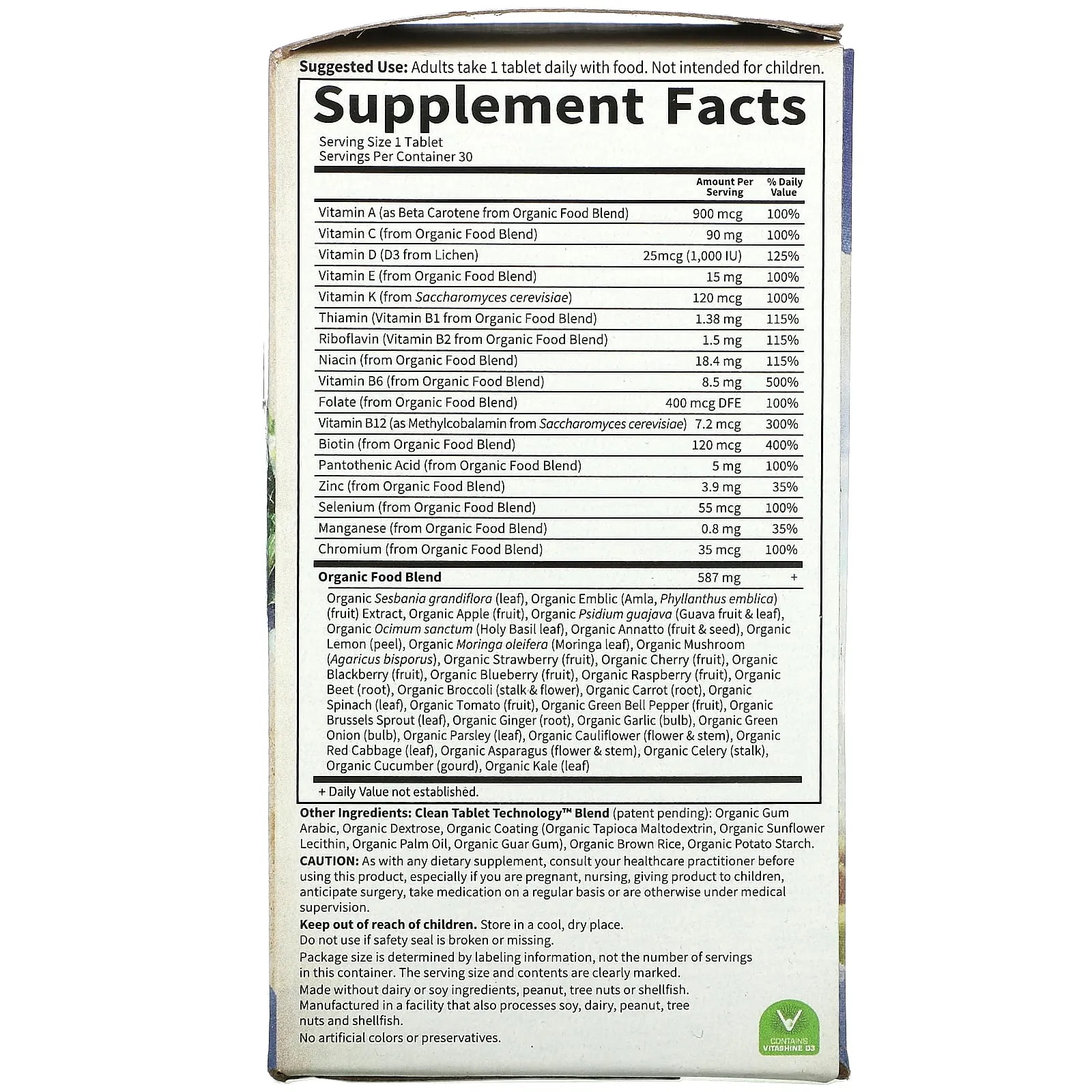 Garden Of Life, KIND Organics Men One-A-Day, 30 Tablets