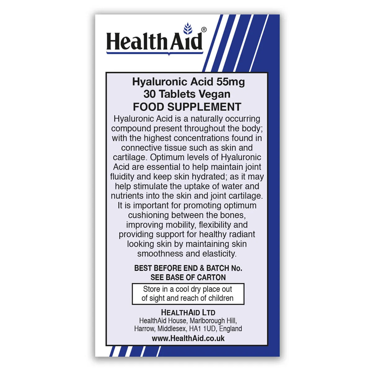 Hyaluronic Acid 55mg Tablets
