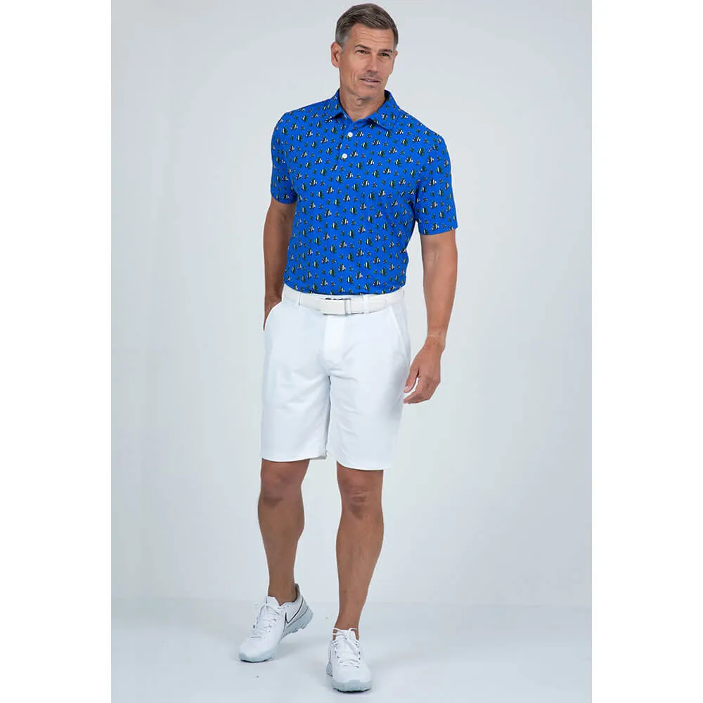 IBKUL Mens Angel Fish Polo Shirt - Green/Royal/Black