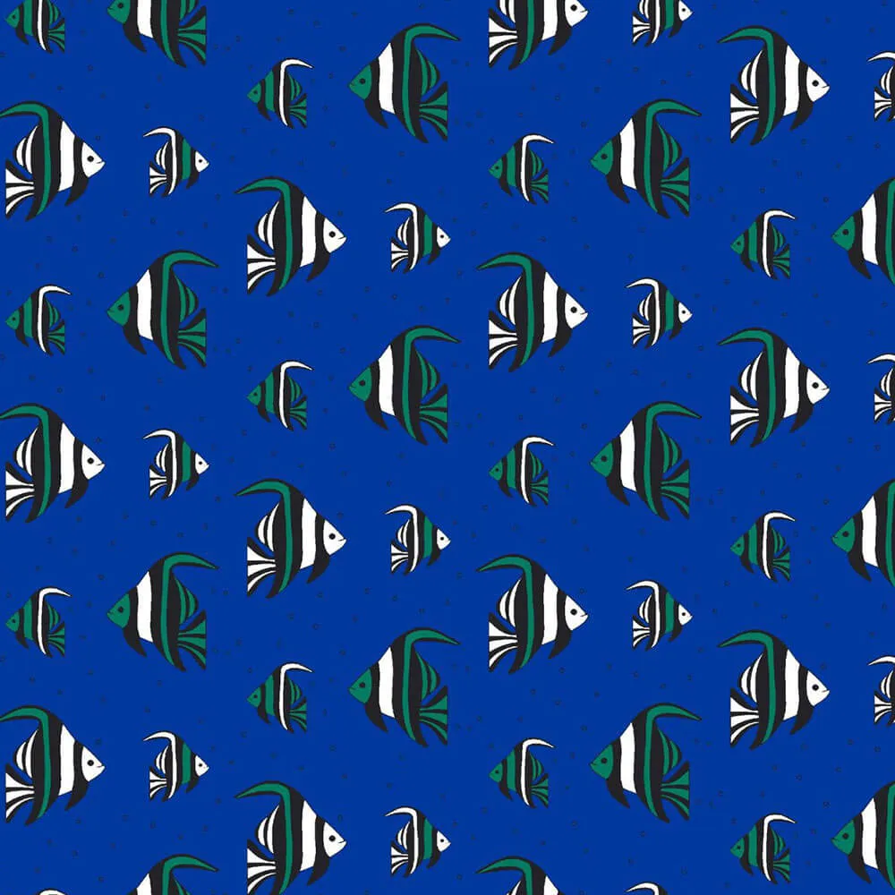 IBKUL Mens Angel Fish Polo Shirt - Green/Royal/Black