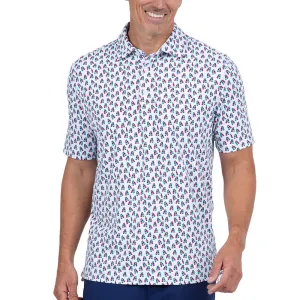 IBKUL Mens Cheers Polo Shirt - Ink/White/Watermelon/Turquoise