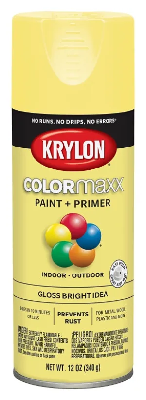 Krylon K05507007 Enamel Spray Paint, Gloss, Bright Idea, 12 oz, Can :CAN: QUANTITY: 1