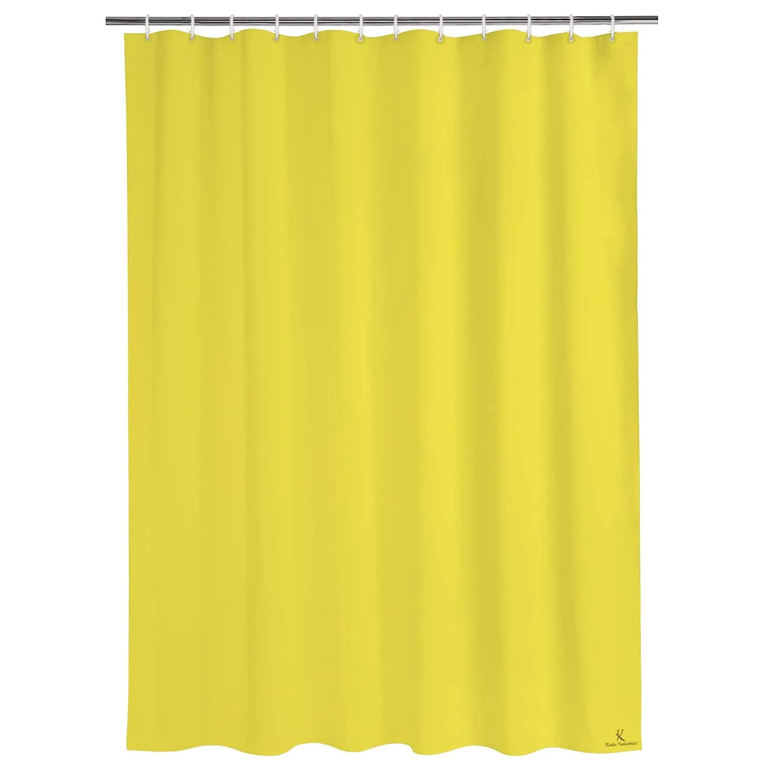 Kuber Industries 2 Pieces PEVA Shower Curtain Liner, Heavy Duty Plastic Shower Curtain with Hooks for Bathroom, Bathtub, 70" x 80", Yellow-KUBMART11534
