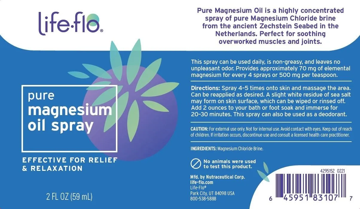 LifeFlo Pure Magnesium Oil Travel Size 2 fl oz Liquid
