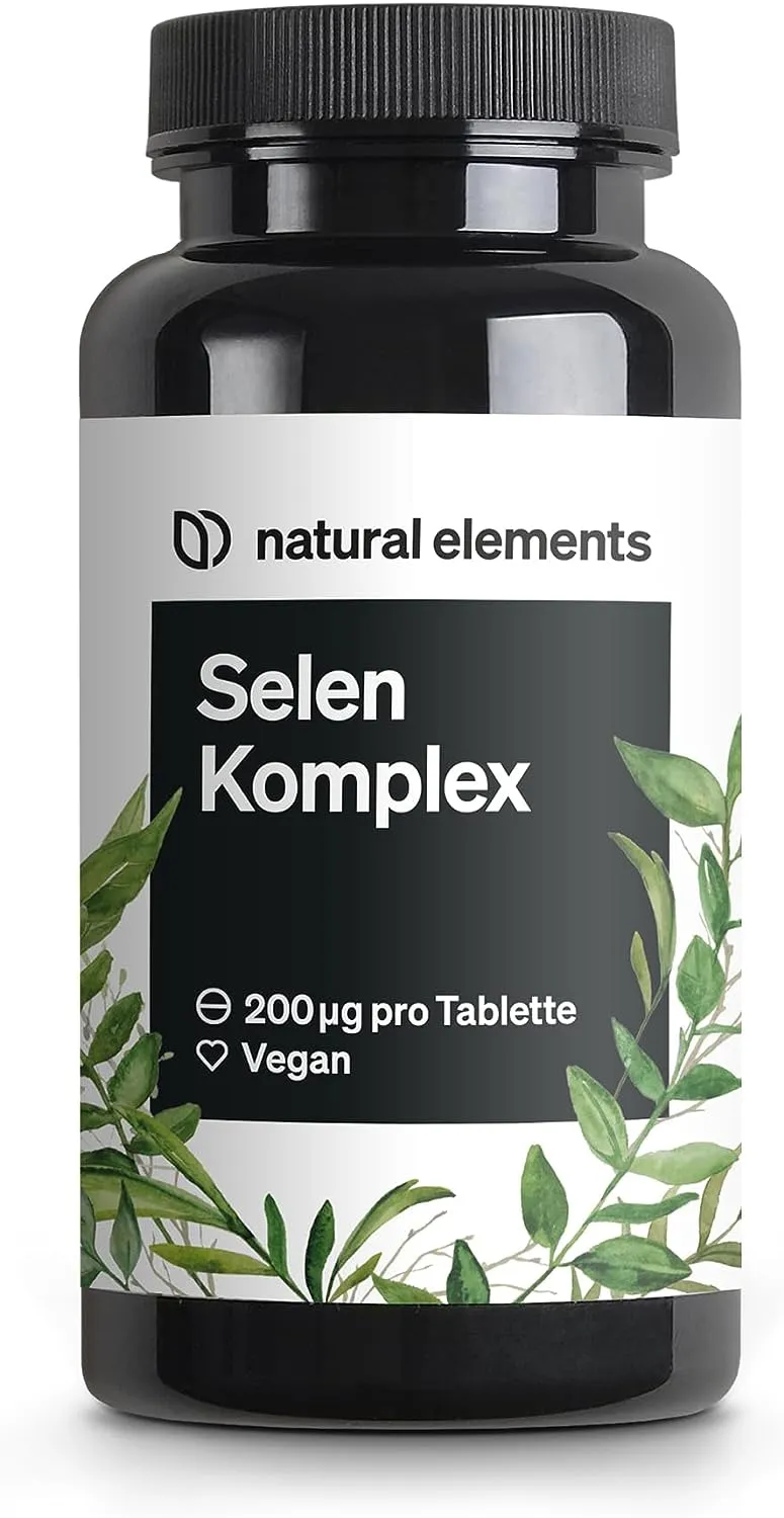 Natural Elements Selenium Complex | 365 Vegan Tablets | High-Dose Dual-Source (Sodium Selenite & Selenomethionine) | Gluten & GMO-Free | Made in Germany