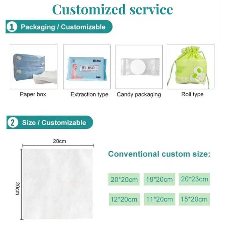 OEM Large Size 20*20cm Disposable-مناديل قطنية للاستخدام