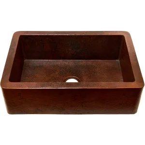 Open Farmhouse Copper Kitchen Sink, TCK-001AN