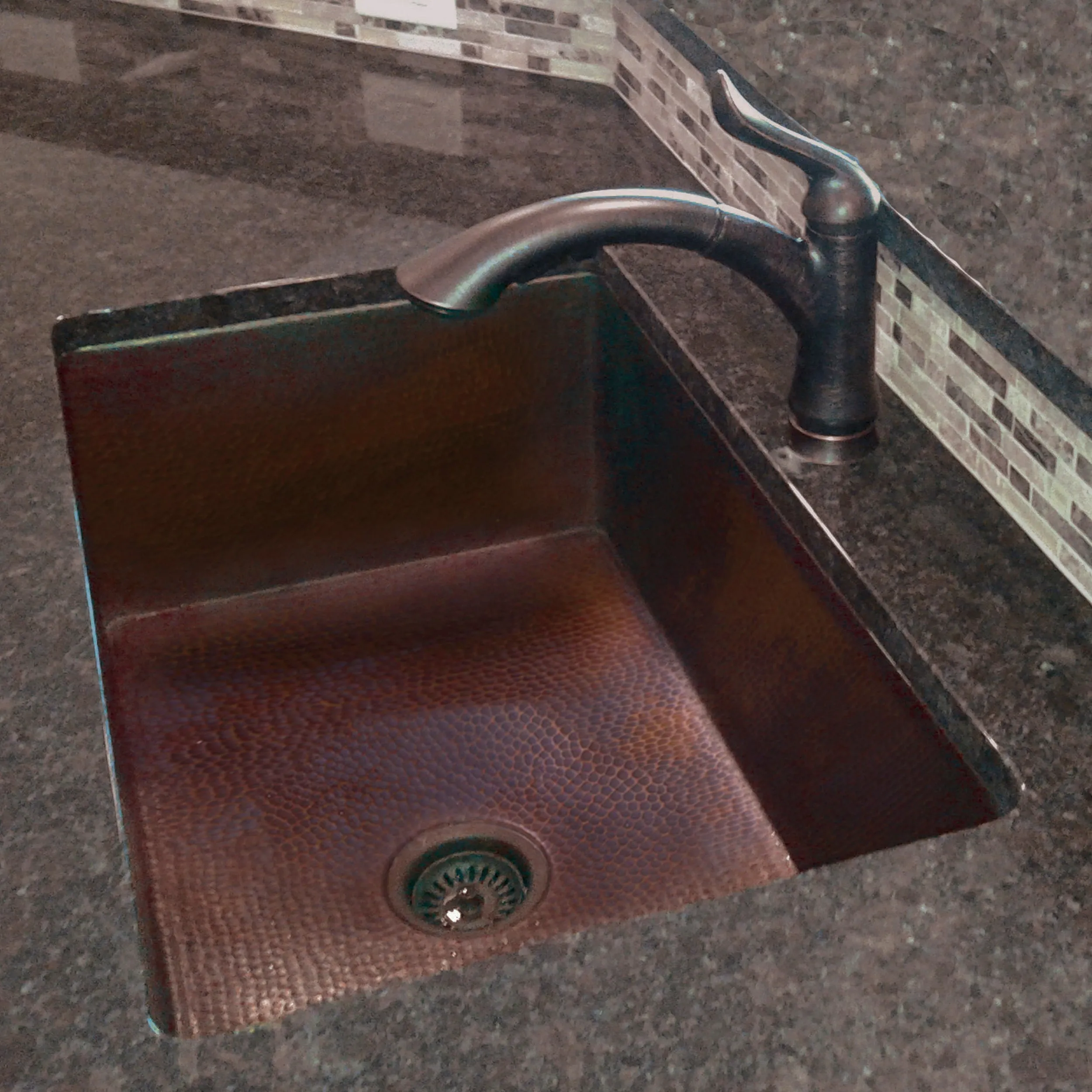 Open Single Bowl Undermount Copper Kitchen Sink, TCK-002AN