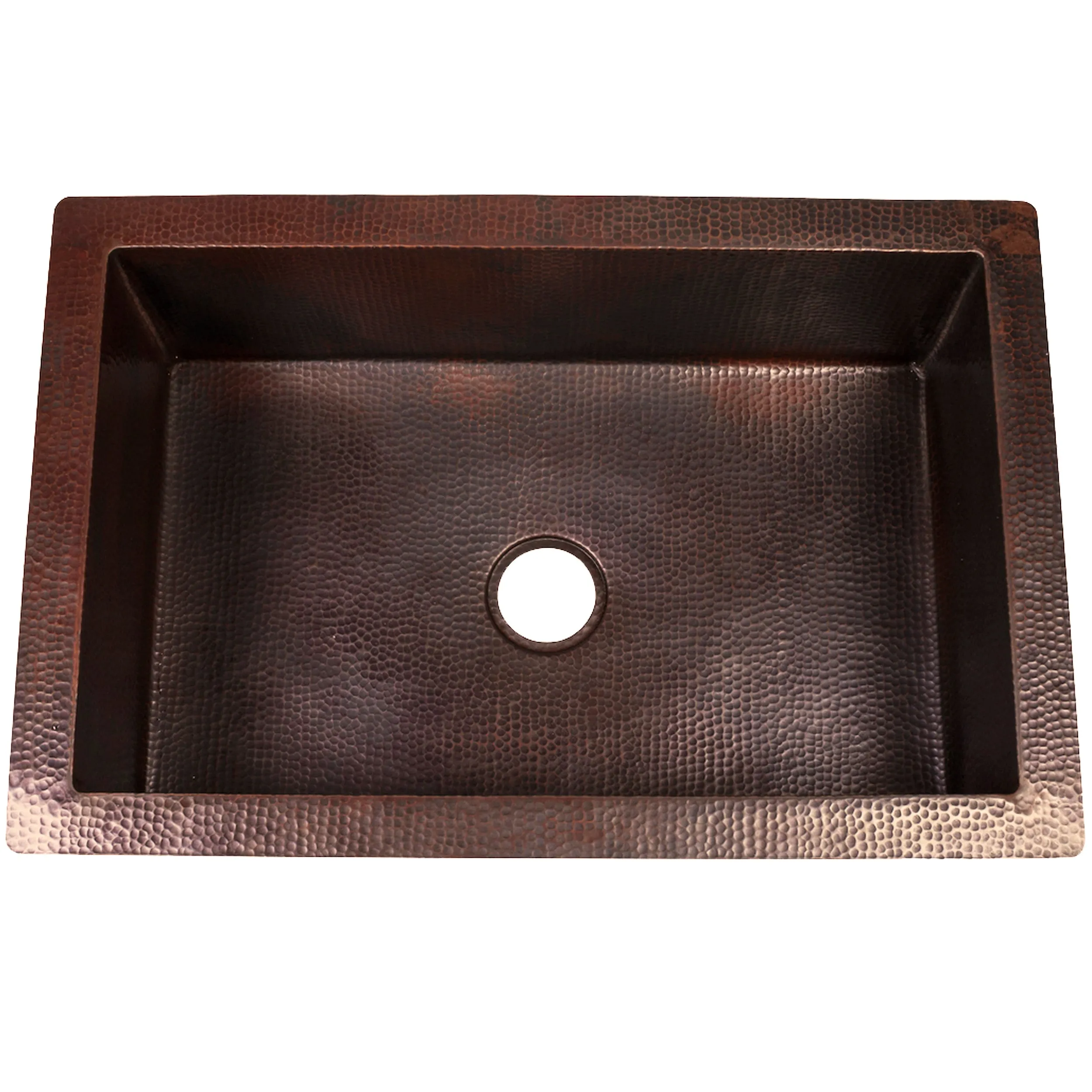 Open Single Bowl Undermount Copper Kitchen Sink, TCK-002AN
