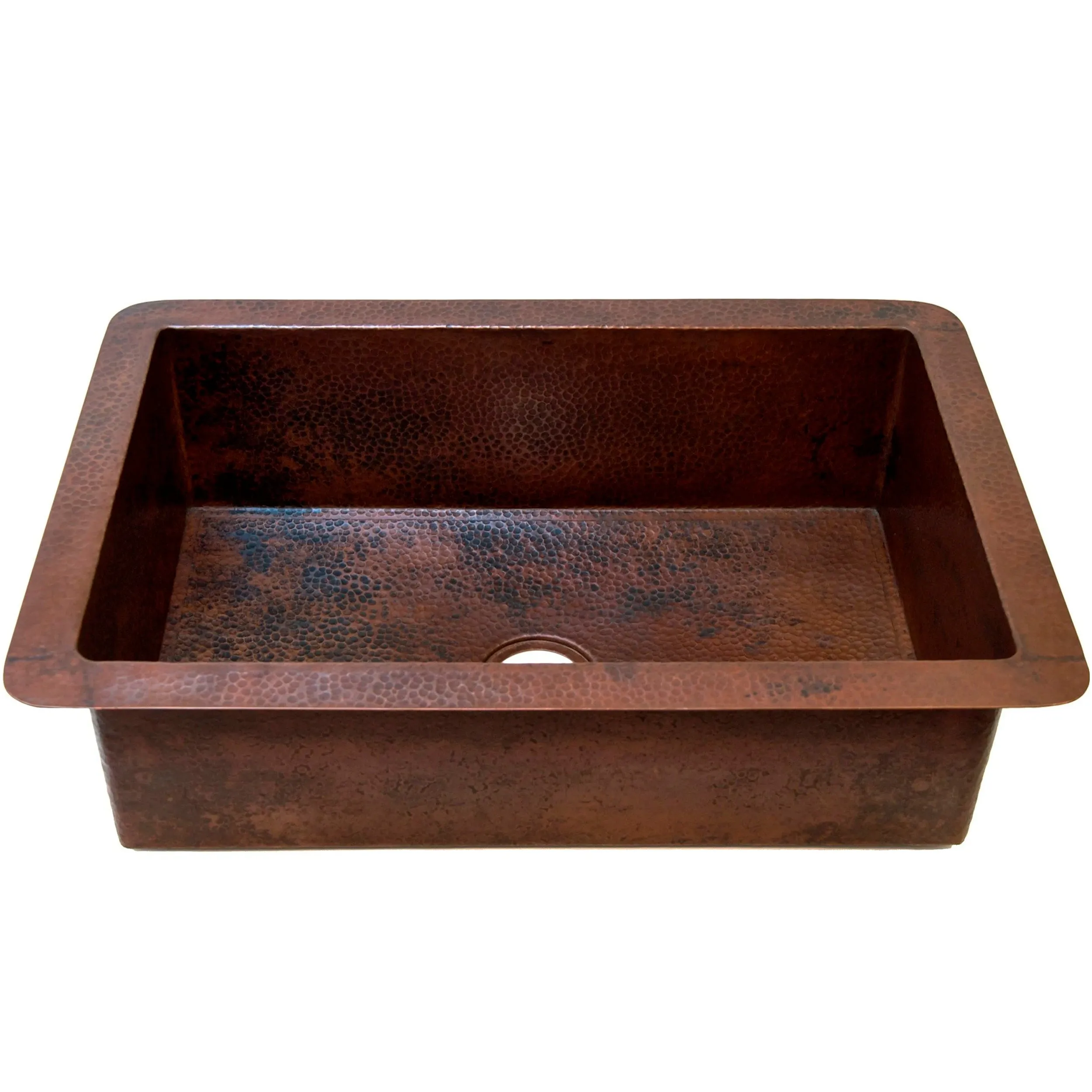 Open Single Bowl Undermount Copper Kitchen Sink, TCK-002AN