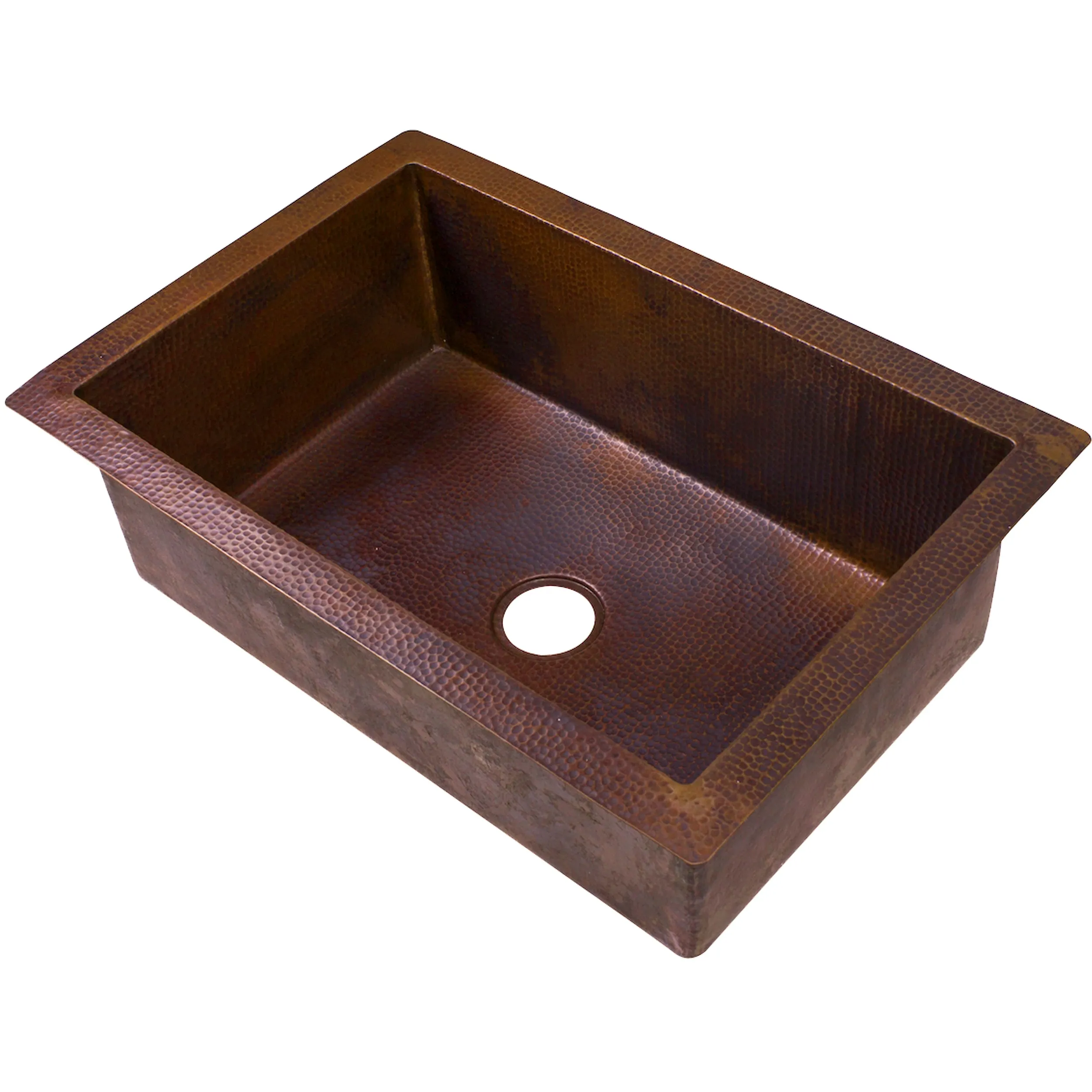 Open Single Bowl Undermount Copper Kitchen Sink, TCK-002AN