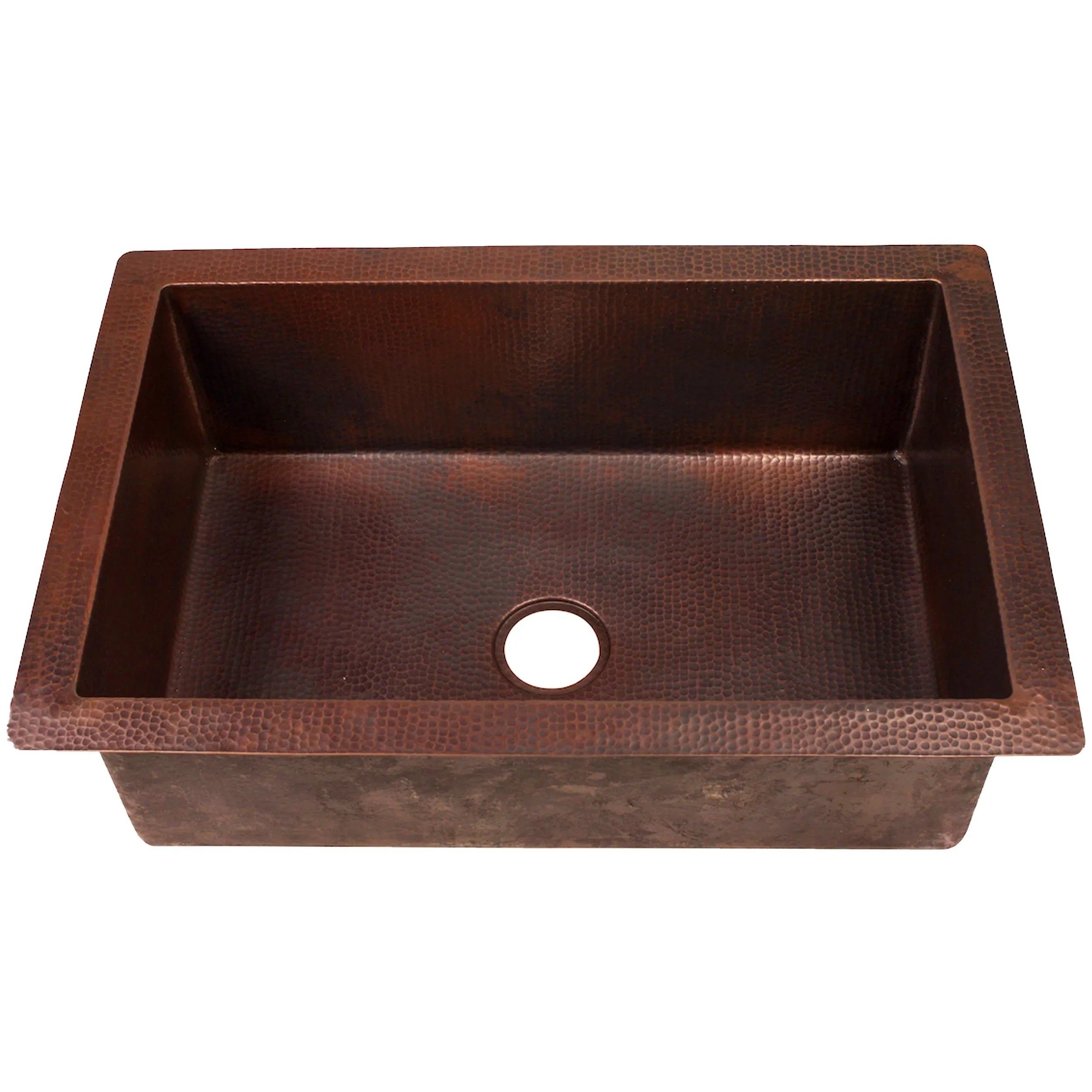 Open Single Bowl Undermount Copper Kitchen Sink, TCK-002AN