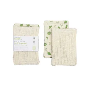 Organic Cotton 'Scrub' Unsponge - Mint Leaf - Pack Of 2