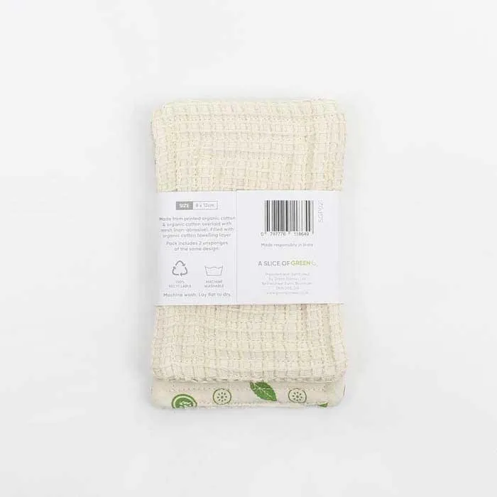 Organic Cotton 'Scrub' Unsponge - Mint Leaf - Pack Of 2