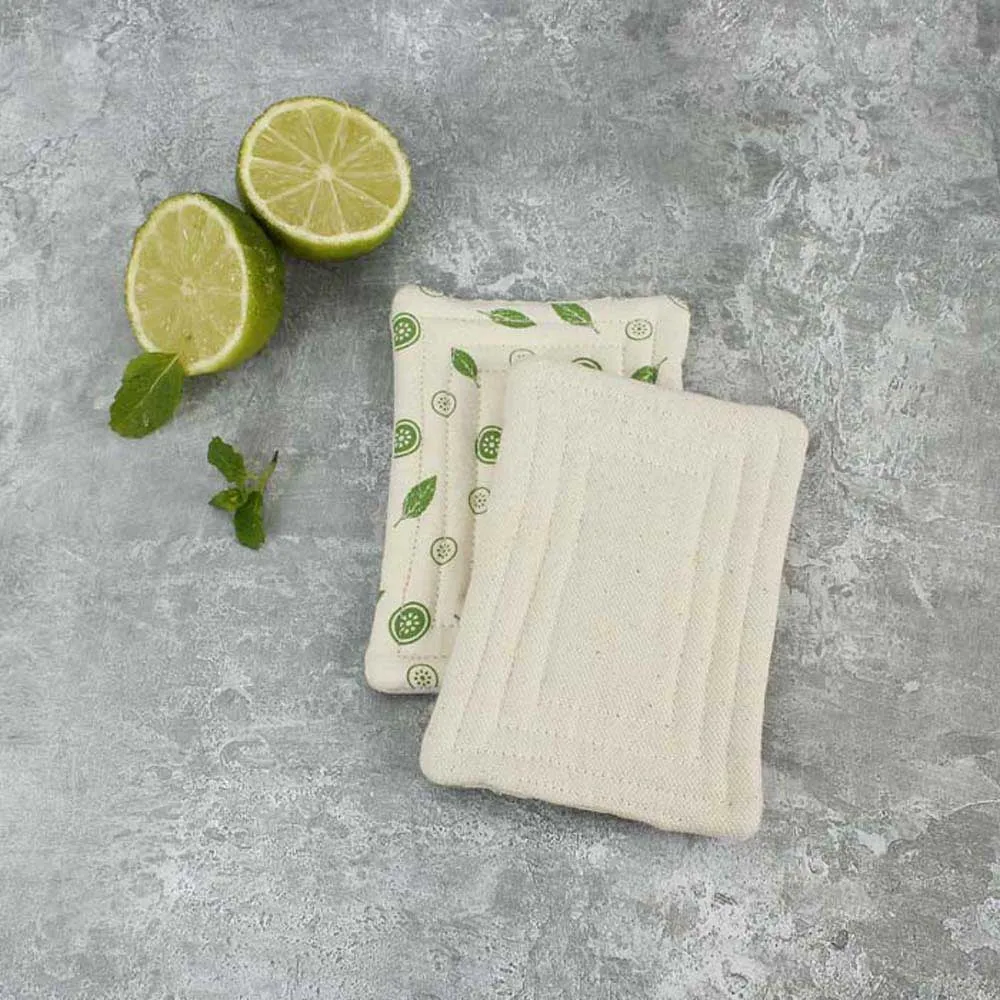 Organic Cotton 'Smooth' Unsponge - Mint Leaf - Pack of 2