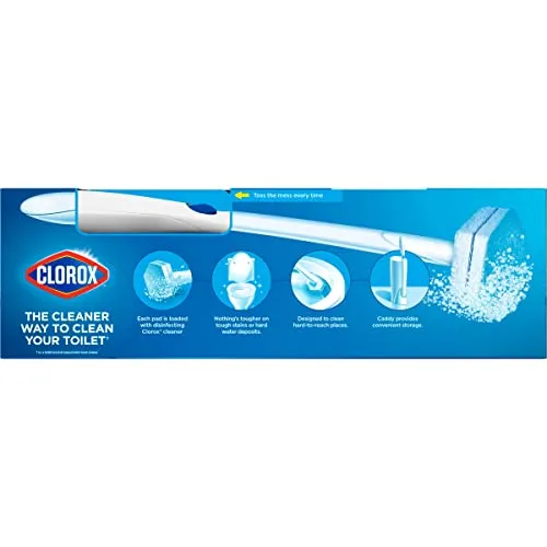 Original Clorox Cleaning System, ToiletWand, Storage Caddy, 6 Refill Heads (Package May Vary)
