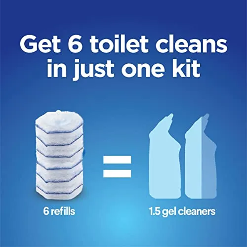 Original Clorox Cleaning System, ToiletWand, Storage Caddy, 6 Refill Heads (Package May Vary)