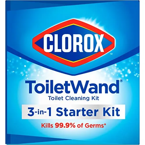 Original Clorox Cleaning System, ToiletWand, Storage Caddy, 6 Refill Heads (Package May Vary)