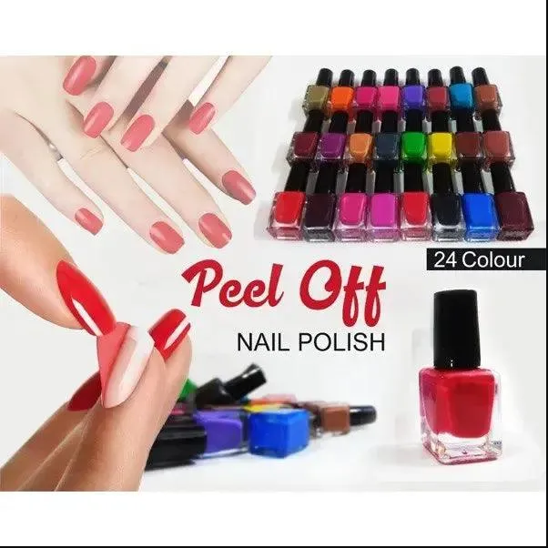 Pack Of 24 - Peel off Multicolor Nail Polish
