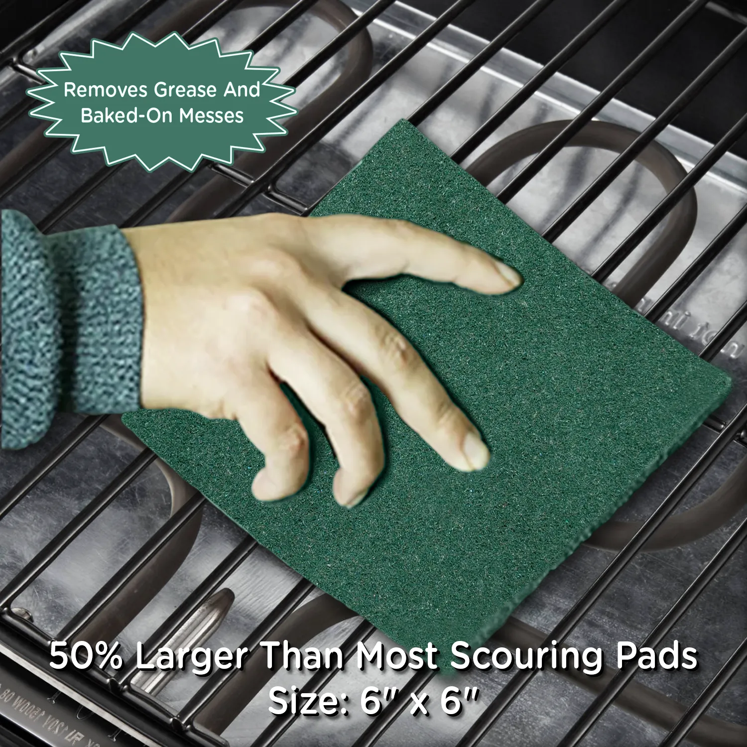 Pot Brite™ Jumbo Scouring Pad, 6"x6" w/ Heavy Duty Fiber
