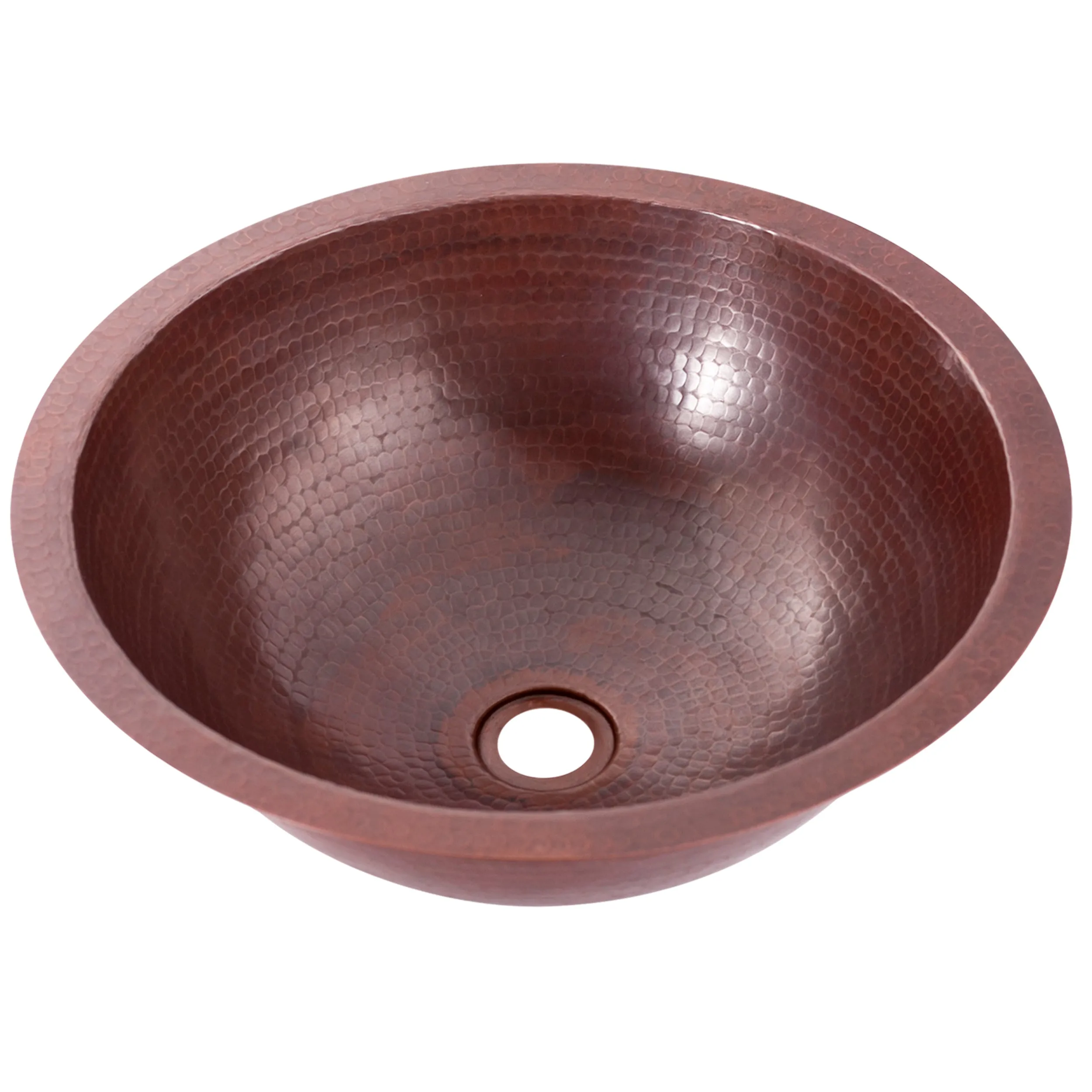 Round Copper Undermount Bath Sink in Antique TCU-001AN